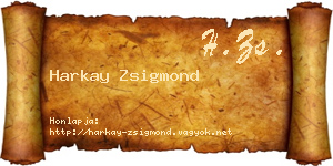 Harkay Zsigmond névjegykártya